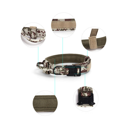 Collare Tattico Imbottito Regolabile per Cani di Taglia Grande